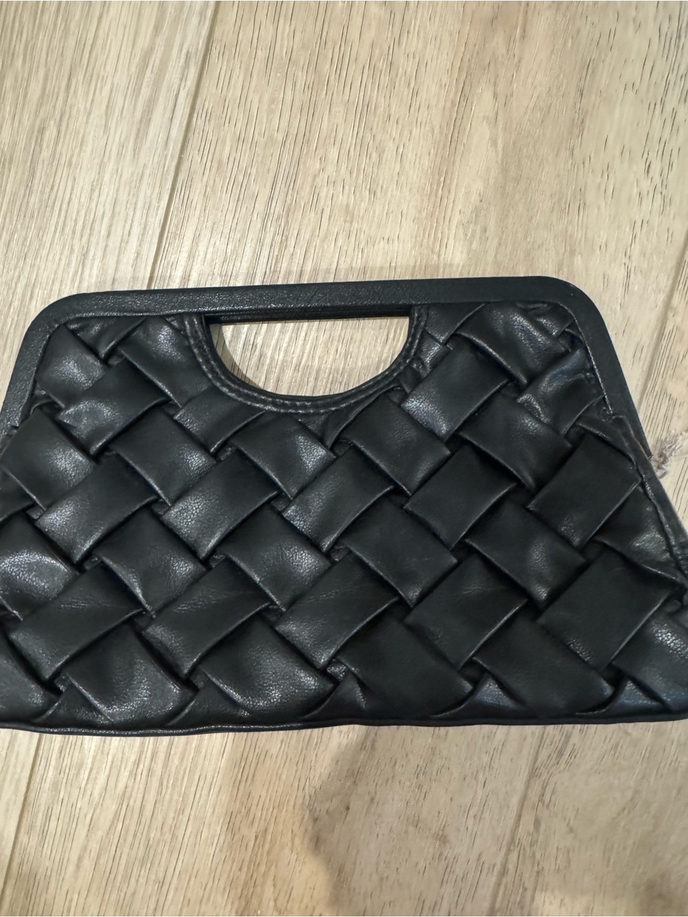 A New Day Black Woven Handbag Handle With Magnet Snap Closure Handle NWT